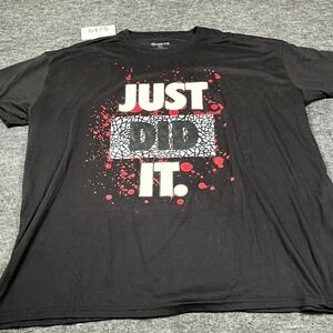 RGSTR T Shirt Mens 5XL Black Just Did It Graphic Print Crew Neck Casual Outdoor
